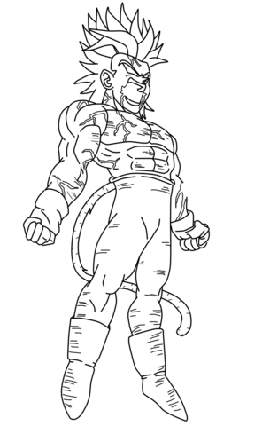 Super Saiyan Trans Into Lssj Coloring Page